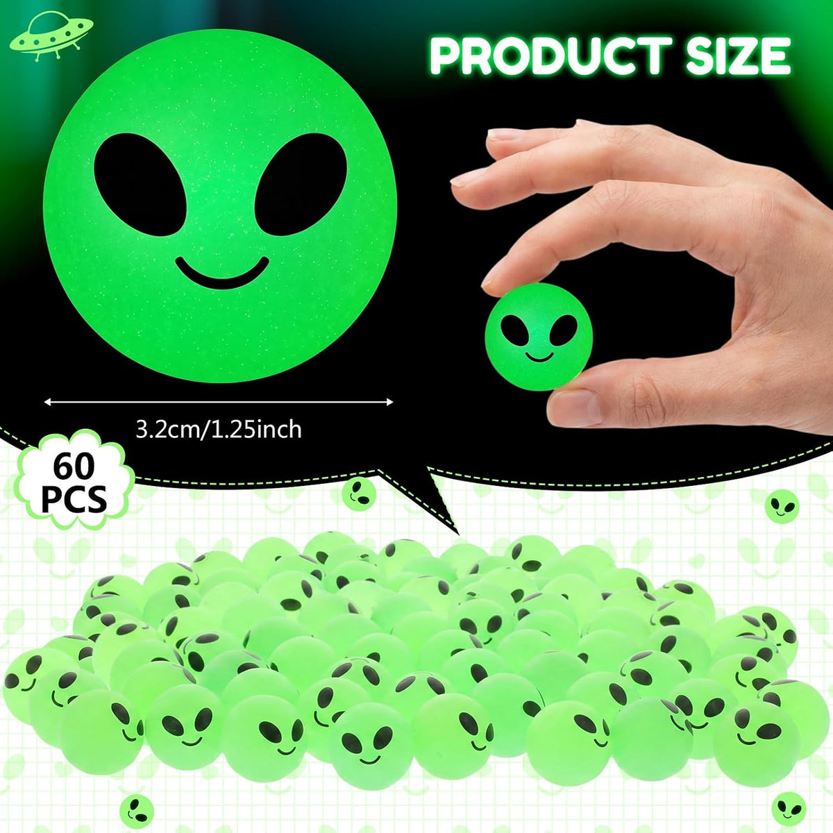 Seenelling 24 glow in the dark bouncy balls printed with Bible verses - view 20
