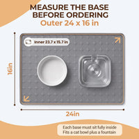 Silicone Pet Food Mat, Extra Large 34x22 Inch - Grey / 24"L x 16"W - image 2