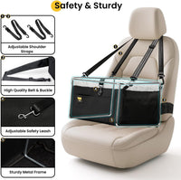 Conlun Dog Car Seat Booster, Steel Frame Anti-Collapse - Black / 1 Pack-Small Dogs under 20lbs - image 4