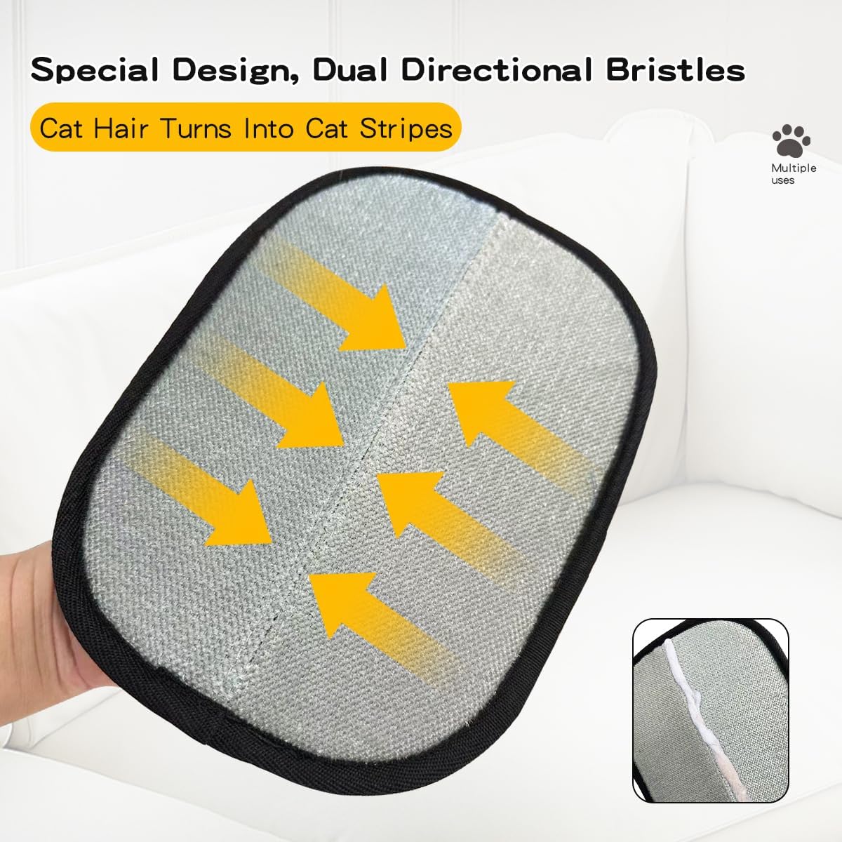 Electrostatic Pet Hair Removal Gloves – Essentials for Cats - 2pcs-Black - image 2