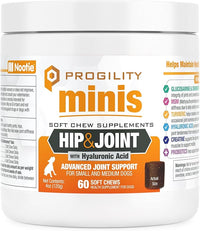 Nootie Progility Mini Hip & Joint Small & Medium Breed Chew Supplement for Dogs, 60 Count