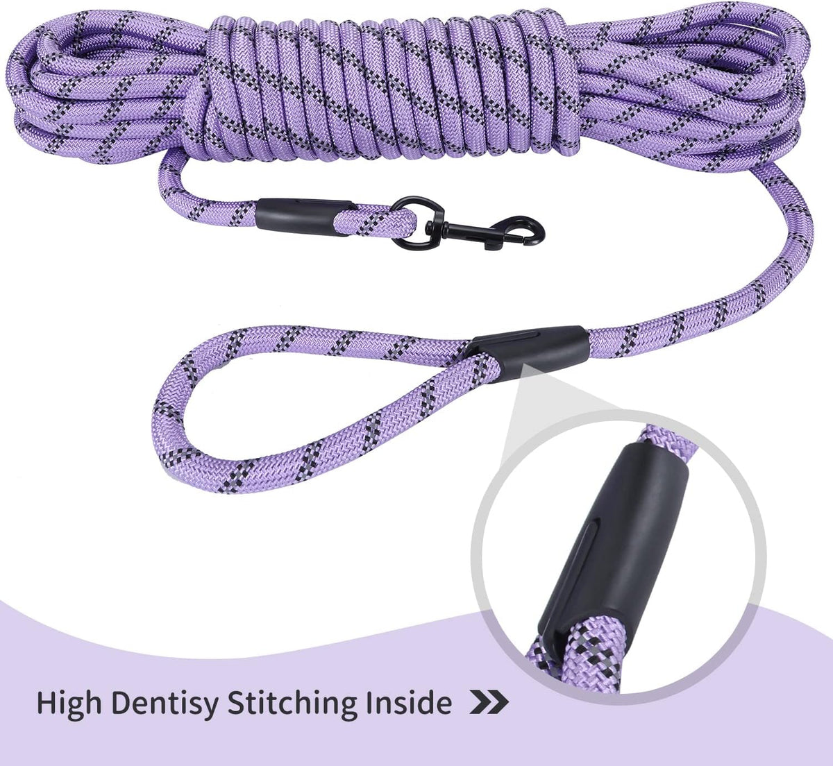 Hi Kiss Dog/Puppy Obedience Recall Training Agility Lead - 20 Feet / U1:Purple-Diam 1/3" - image 3