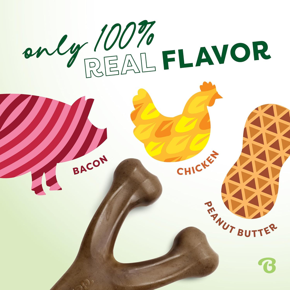 Benebone Wishbone Dog Chew Toy for Aggressive Chewers - Variety Pack: Bacon, Chicken, Peanut / 3 Pack - Large - image 2
