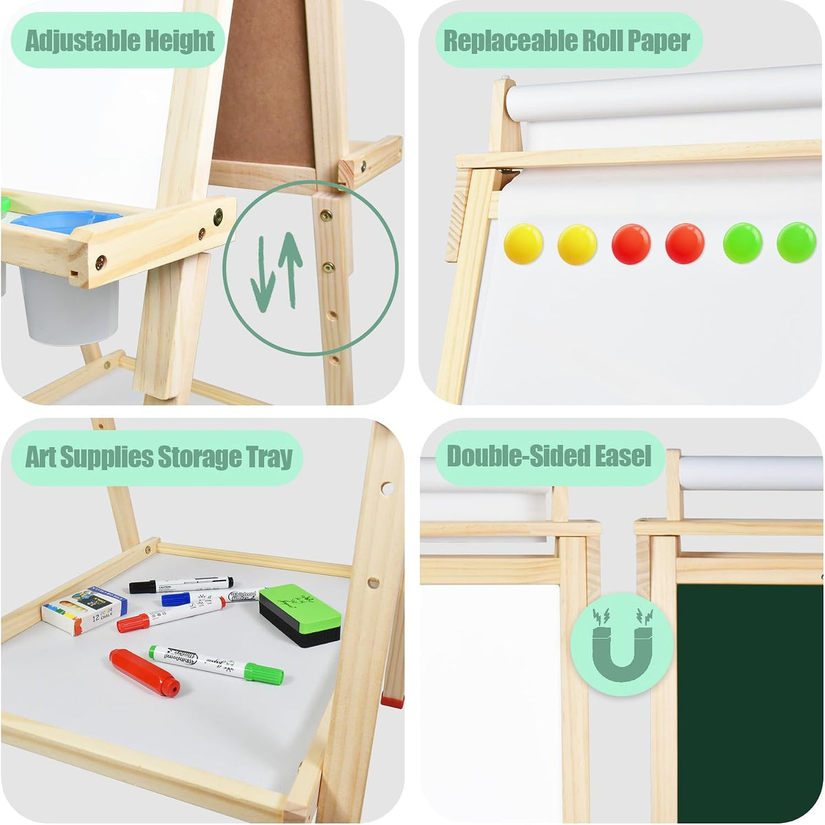Joyooss Art Easel for Kids Easel for Toddler with Paper roll – Fun for Kids & Family - Nature - image 4