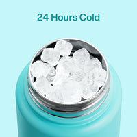 Insulated Water Bottle with Straw Stainless Steel Water Bottle, Leak-Proof, BPA-Free, Double Wall Vacuum Keeps Cold for 24 Hours for Sports, Travel, School (32 oz, Aquamarine Blue)