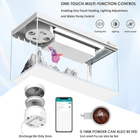 Smart Fish Tank Aquarium Kit with APP Control and Auto Feeder - 1.5 Gal Fish Tank Multi-Layer Filtration System Silent Pump & UHD Glass - 16 Million DIY Colors Includes Mini Magnetic Scrubber Scraper