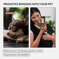 Dog Sling Carrier for Small Dogs - Anti-Anxiety Cat Sling, Puppy Pouch - Pet Sling in Gray Black Blue Green Pink Yellow (Black, Large)