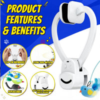 Interactive Doorway Cat Toy, No-Adhesive Clip-On for Indoor Cats – Essentials for Cats - Grey - image 4