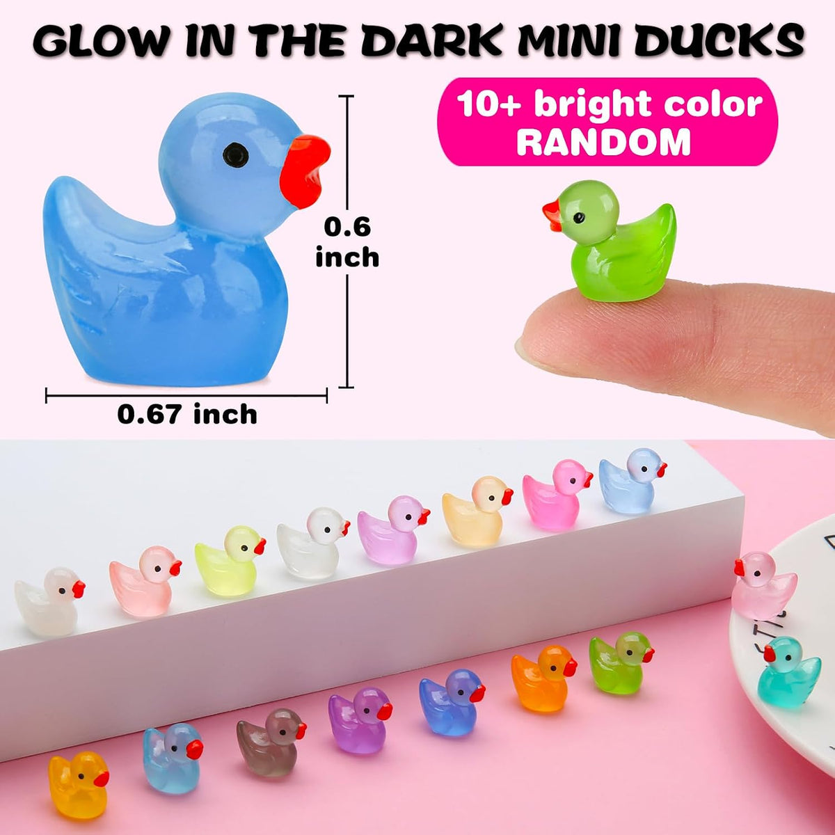 GWAHSA 240pcs Luminous Mini Resin Ducks - Luminous Ducks - image 2