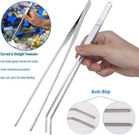 7 in 1 stainless steel aquarium aquascaping tool kit with tweezers and scissors - view 3