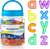 66 Pcs Translucent Letters and Numbers, Light Table Toys - Lowercase Letters