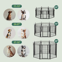 Gardner Pet Dog Playpens, 24" H 16 Panels Dog Pen Outdoor/Indoor Dog Fence Exercise Pen for Small - Black / 8 / 24"H - image 3