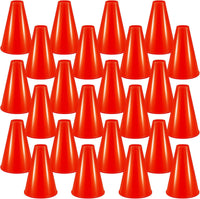 Woanger white plastic cheer megaphones, 12 pack