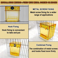 Bird Bath for Cage, Hanging Parrot Bath Box Bathtub, Yellow - image 4