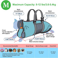 Cinf Cat Restraint Grooming Bag - M (8-12lbs) / Blue - image 4