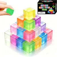 KINGYAO 28 glow in the dark cube squishy toys in assorted colors