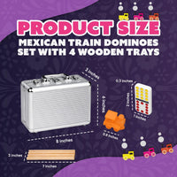 Jumbo Double Six Dominoes Set for Adults, Black Tiles - Double-12 | Aluminum Case | 4 Racks - image 2