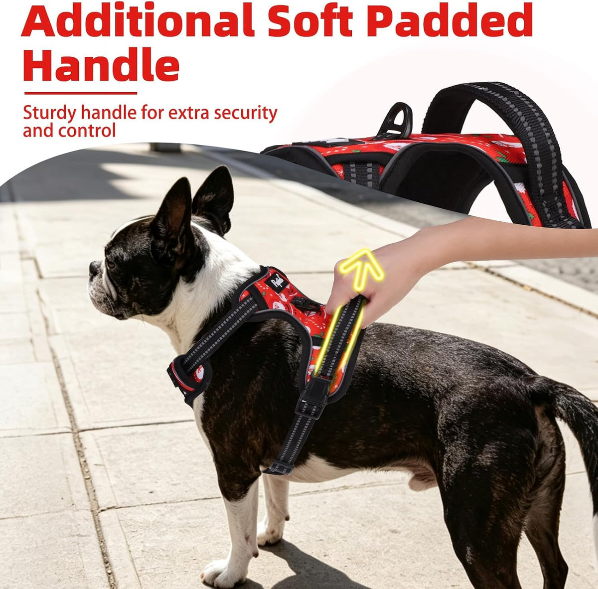 PUPTECK No Pull Halloween Dog Harness for Large - Red(Santa Claus) / Medium / Harness Only - image 2