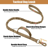 Tactical Dog Collar - Dog Collar with Control Handle for Medium Large Dogs – Essentials for Dogs - Brown Set / M - image 2