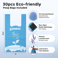 32" Long Handle Pooper Scooper with 30 Count Waste Bags – Essentials for Dogs - Blue / 26 Inch - image 3