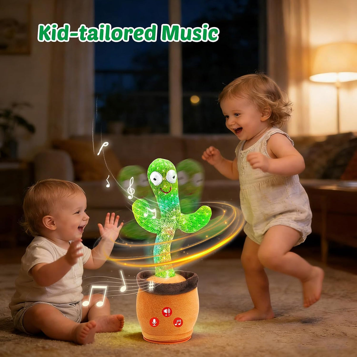 Qularlans Dancing Talking Cactus Toy for Girls Boys Interactive Gifts – Fun for Kids & Family - Rechargeable - image 2