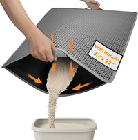 Cat Litter Mat Compact Size 23.6"x14.6" for Small Spaces - Gray / 30" x 22" (1 Pack)