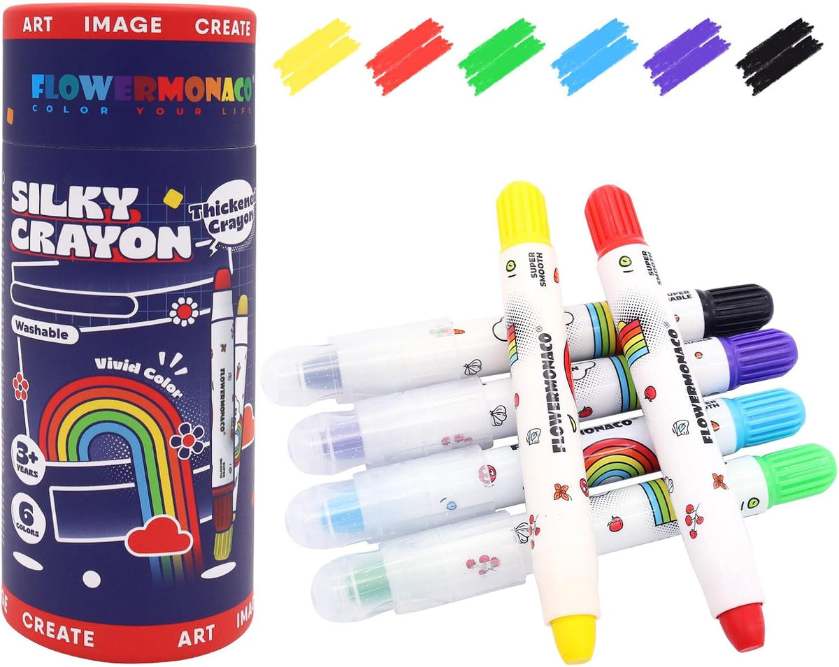 Lebze Washable Jumbo Crayons - 6 Colors