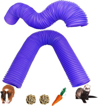 Collapsible Pet Tunnel 2 PCS Hamster Fun Tunnels – Essentials for Small Pets - Purple