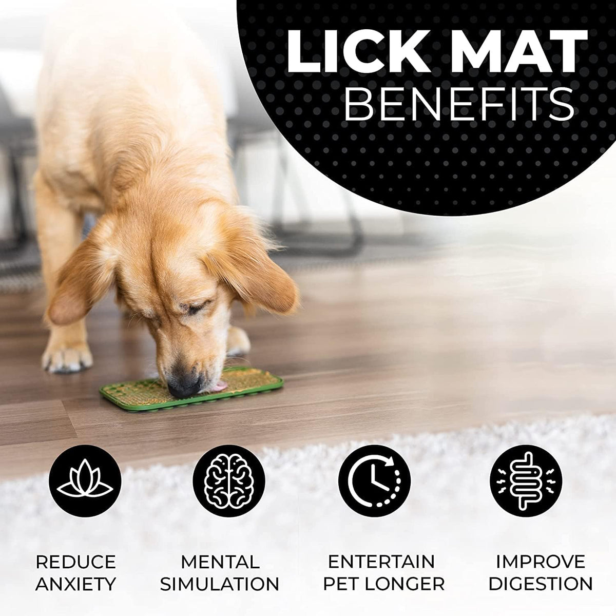 Dog Lick Mat for Dogs, Feeding Pad for Anxious Pets Plus 4 Different Puzzles for Mental Stimulation - 2 Pack / Green/Orange - image 4