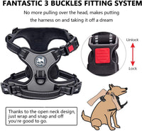 PoyPet No Pull Dog Harness Medium with Front Clip & Neck Release - XS / Grey - image 2