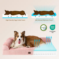 EHEYCIGA Orthopedic Dog Bed Medium Size, Memory Foam Dog Bed - Pink / 41.0"L x 27.0"W x 6.5"Th - image 4