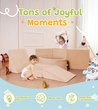 Elftopia foam climbing set with ball pit, stairs and ramps for toddlers in grey - view 24