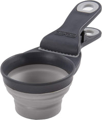 Dexas Popware for Pets Collapsible Klip Scoop - 1/2 Cup Capacity / Light Gray