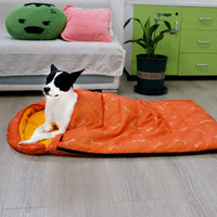 Dog Sleeping Bag Waterproof Warm Packable Dog Bed with Storage Bag - Orange-Bone - image 4