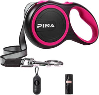 Retractable Dog Leash, 26ft Dog Leash for Small Medium Large Dogs Up to 110lbs, 360° Tangle-Free - 26 ft / Black Pink