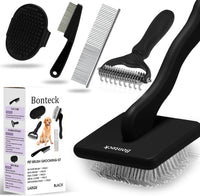 Dog Slicker Brush for Dogs Grooming Kit 5PCS Long Haired Doodles – Essentials for Dogs - Black