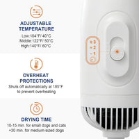 3-in-1 Pet Hair Dryer & Slicker Brush for Dogs & Cats, Portable - blue - image 4