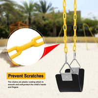 AGPTEK Swing Set,Swing Seat Replacement with 66 Inch Anti-Rust Chains – Fun for Kids & Family - Black - image 4