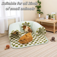 Guinea Pig Hideout Tunnel with Warm Bed for Small Pet 3 Cave Small - Green - image 2