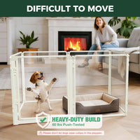 FXW AuraSpace Pro Clear Acrylic Indoor Dog Playpen, 32" H - White / 32"H / 5 Panels + 1 Gate - image 3