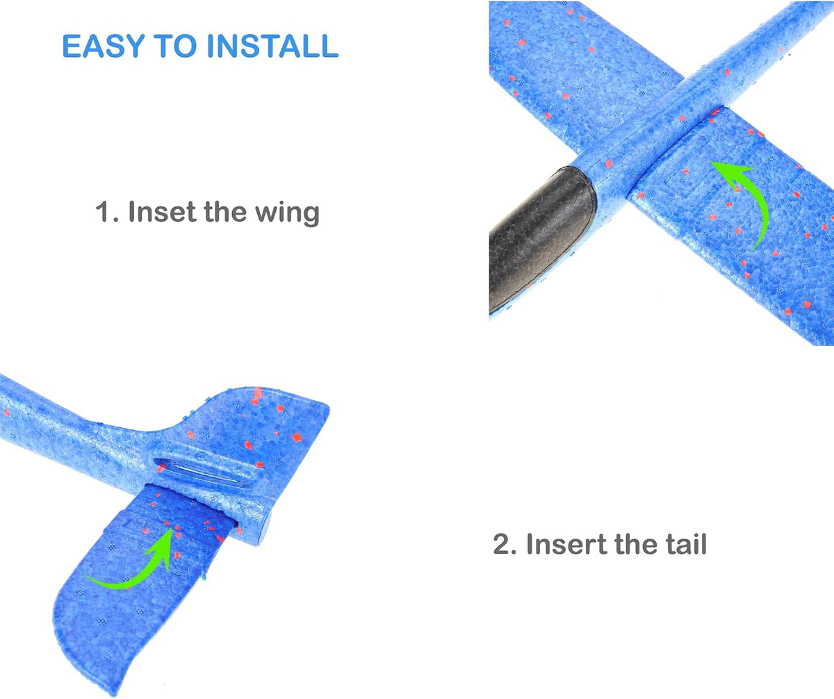 PowerTRC two 17.5 inch red and blue throwing foam airplane gliders - view 9