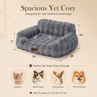 Orthopedic Cat Couch Bed for Indoor Cats - 24.0"L x 18.0"W x 10"Th / Grey - image 2