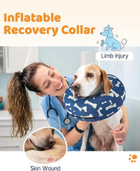 Supet Inflatable Dog Cone Collar Alternative After Surgery, Doggie Neck Donut Collar Recovery ECollar for Post Surgery, Soft Dog Cone for Small Medium Puppies Cats