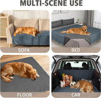 Ameritex Pet Bed Blanket Reversible 100% Waterproof Velvet Super Soft - 82x102 Inches / Blue+darkgrey - image 2