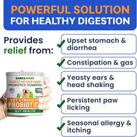 Bark&Spark Vet Strength Dog Probiotics Chews & Digestive Enzymes for Allergies Itchy Skin - Dogs Digestive Health - Gas, Diarrhea, Constipation Relief Pills - Prebiotics for Dogs Gut Health (120 Ct)