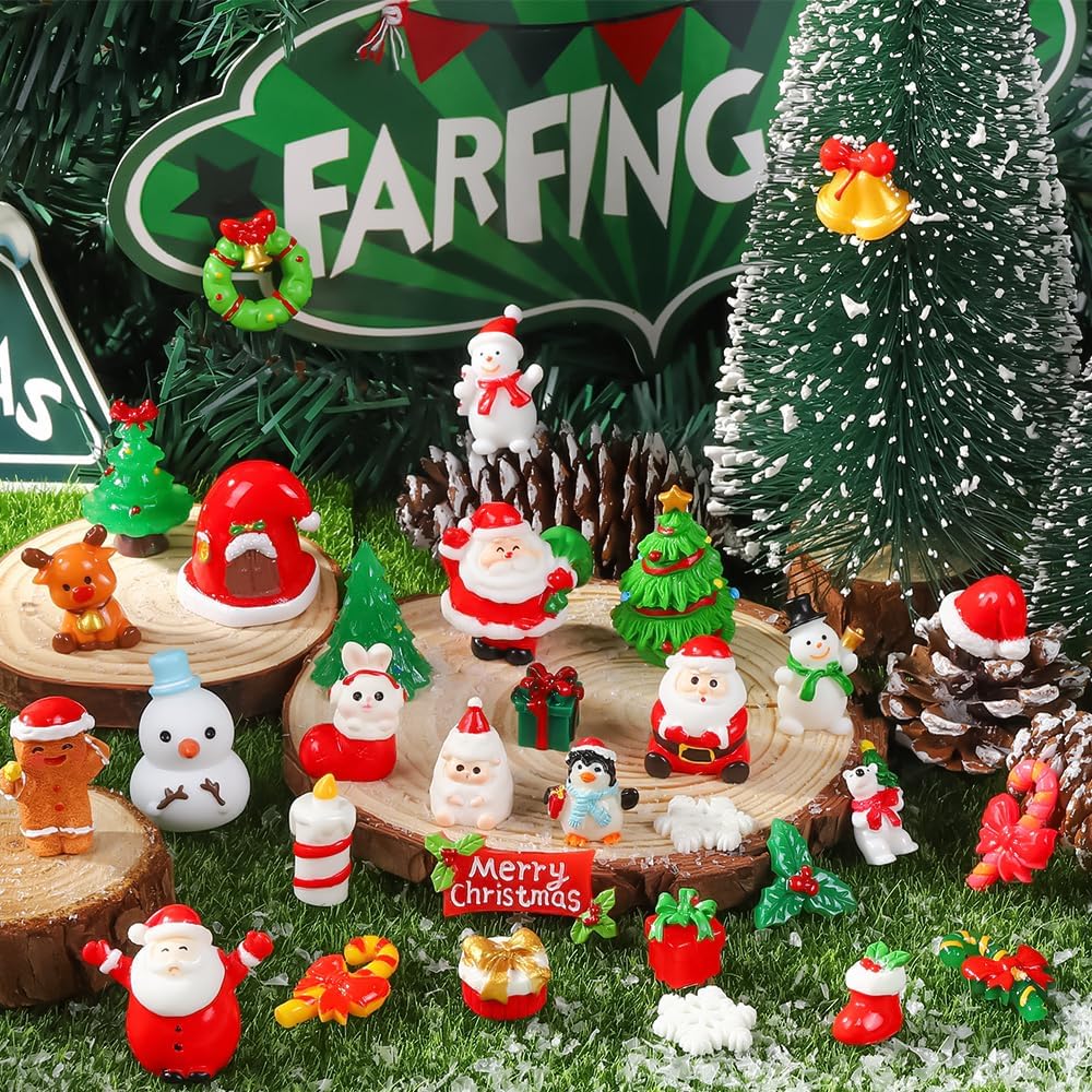 DIYDEC 60PCS Luminous Mini Resin Animals 60 Styles Miniatures Glow - 32Pcs Christmas Miniature Figurines - image 3