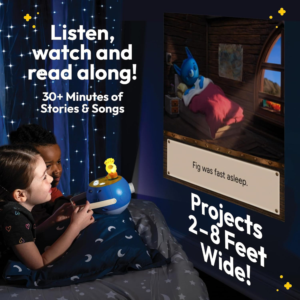 Kids Pink Book Projector, 5 Read Aloud Fairytale Stories - Tumble Leaf, Owl & Projector - image 2