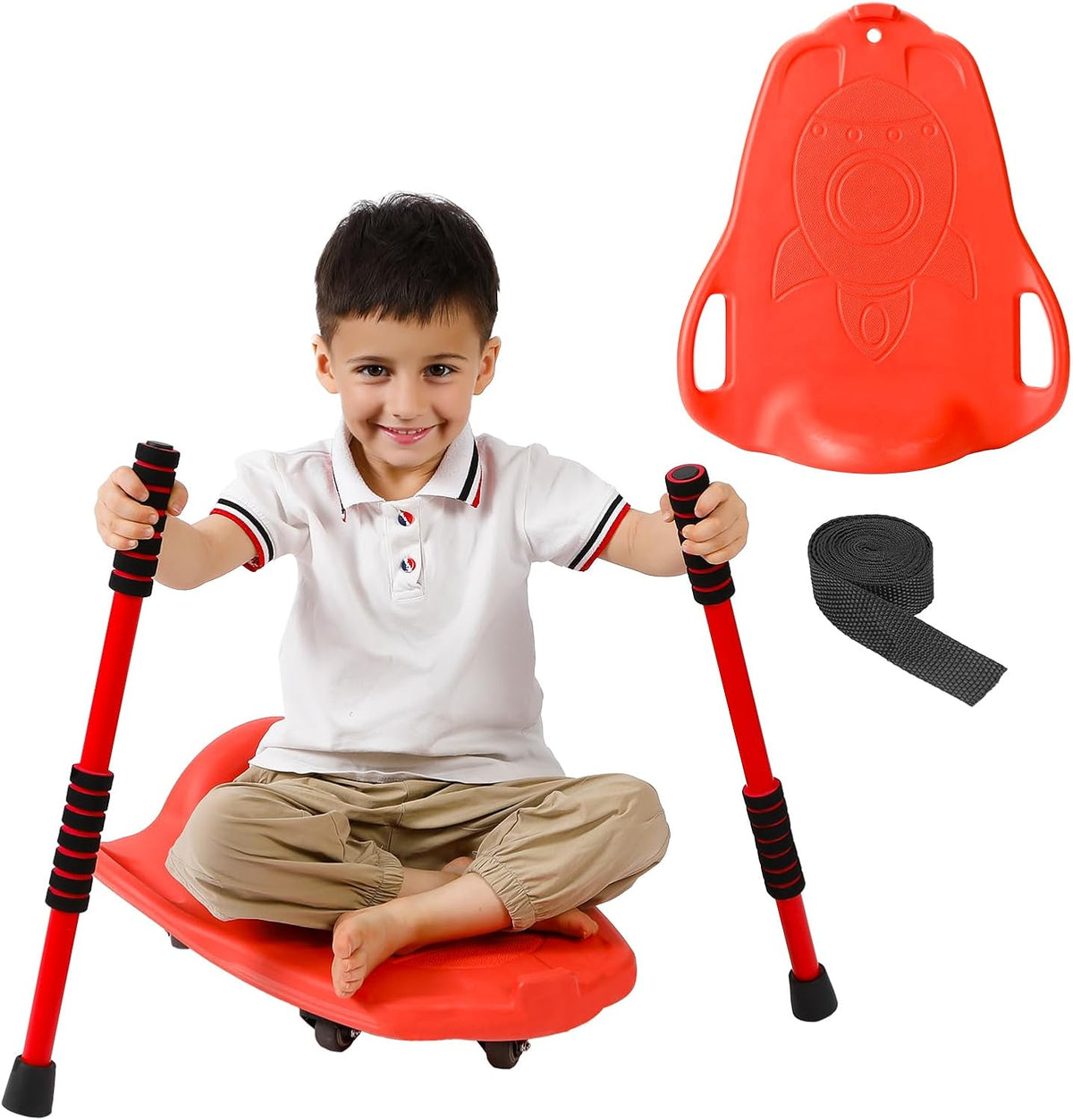LLYJJKUWL large plastic scooter board for kids with side handles and swivel wheels - view 4