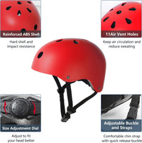 Skateboard Helmet Impact Resistance Ventilation for Youth & Adults – Fun for Kids & Family - Red / Large - image 2