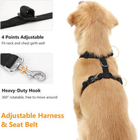 Dog Seat Belt Vest Harness for Car - Black / XXL (Chest: 30.7-51.2", Neck: 16.1-26.4") - image 3